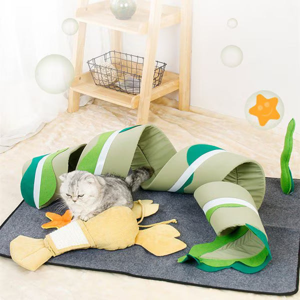 Fish Adventure Cat Sniffing Mat Tunnel