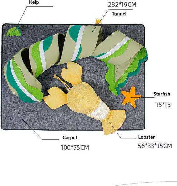 Fish Adventure Cat Sniffing Mat Tunnel