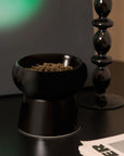Black Ceramic Cat Bowl-For Round Faces