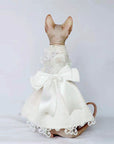 Elegant Cat Wedding Dress with Veil