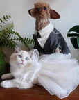 Charming Cat Wedding Gown with Bow