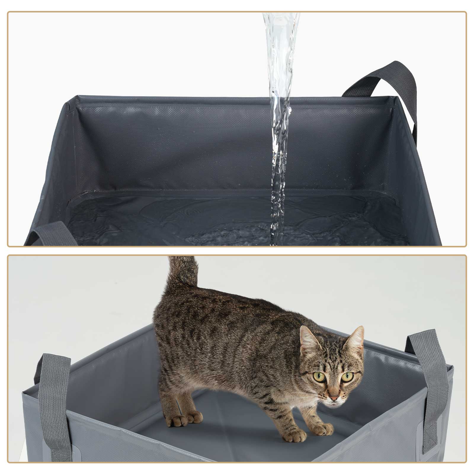 Portable Foldable Cat Litter Box – Perfect for Travel and Easy Cleanup Anywhere