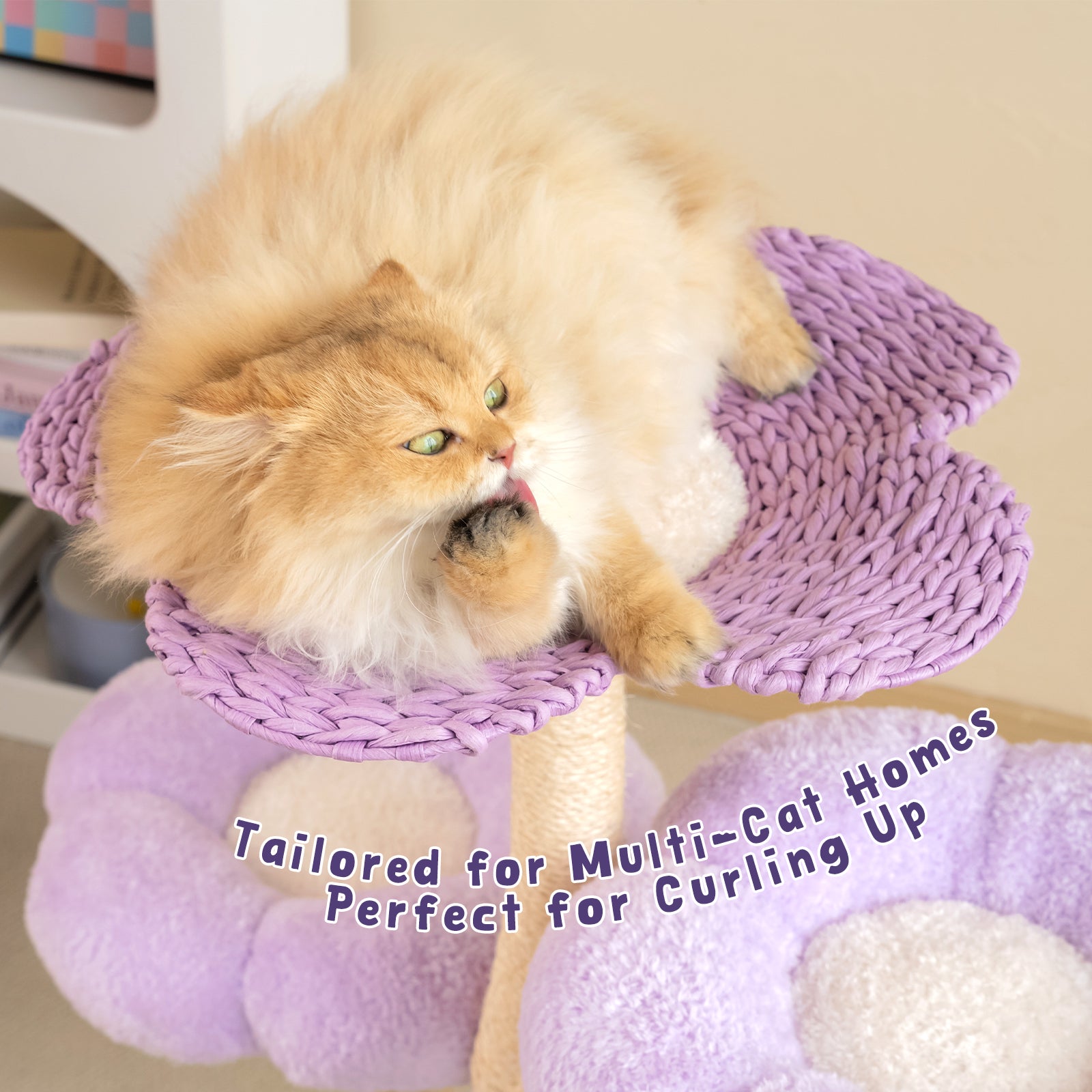 Purple Woven Flower Cat Tree