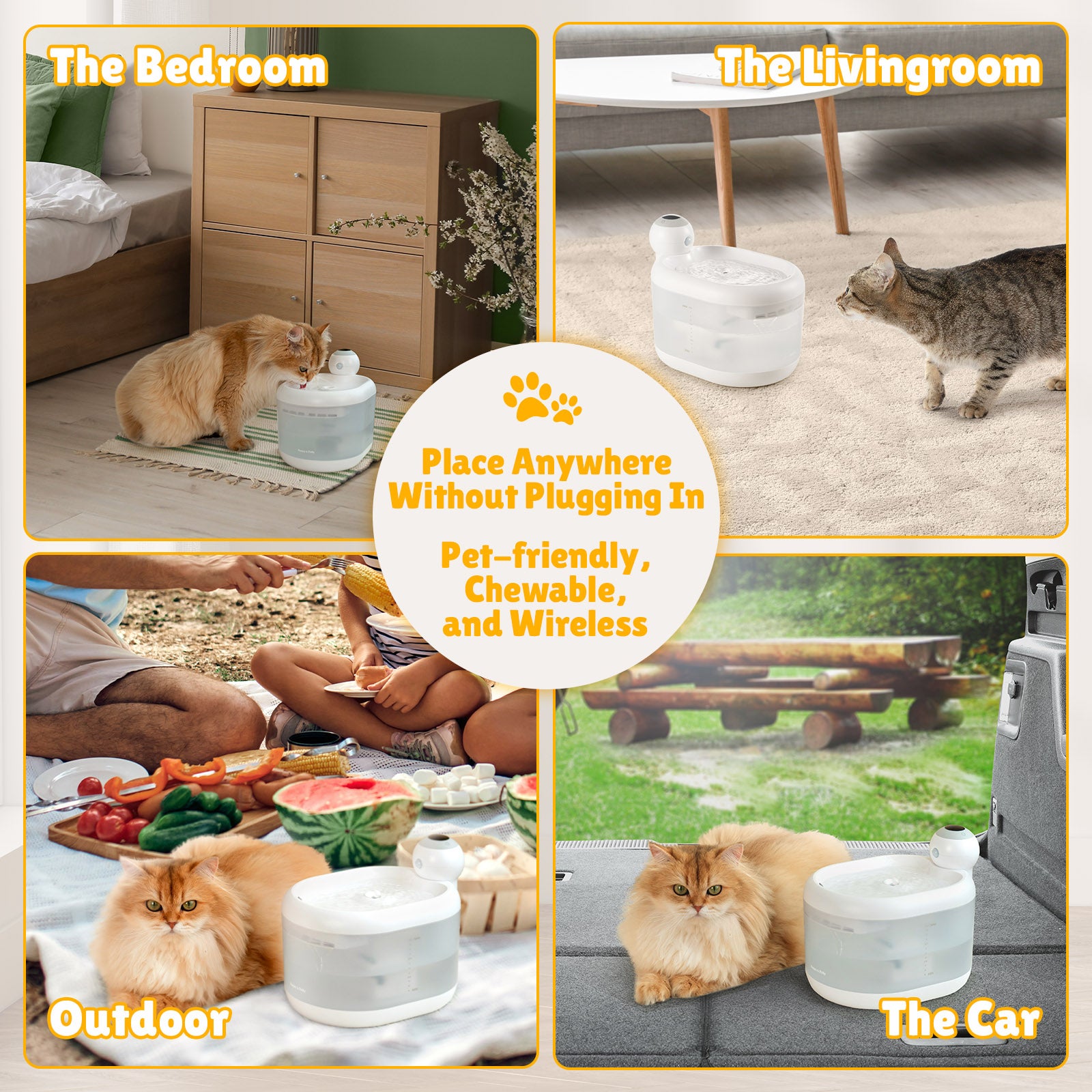 77oz / 2.1L Wireless Smart Cat Water Fountain