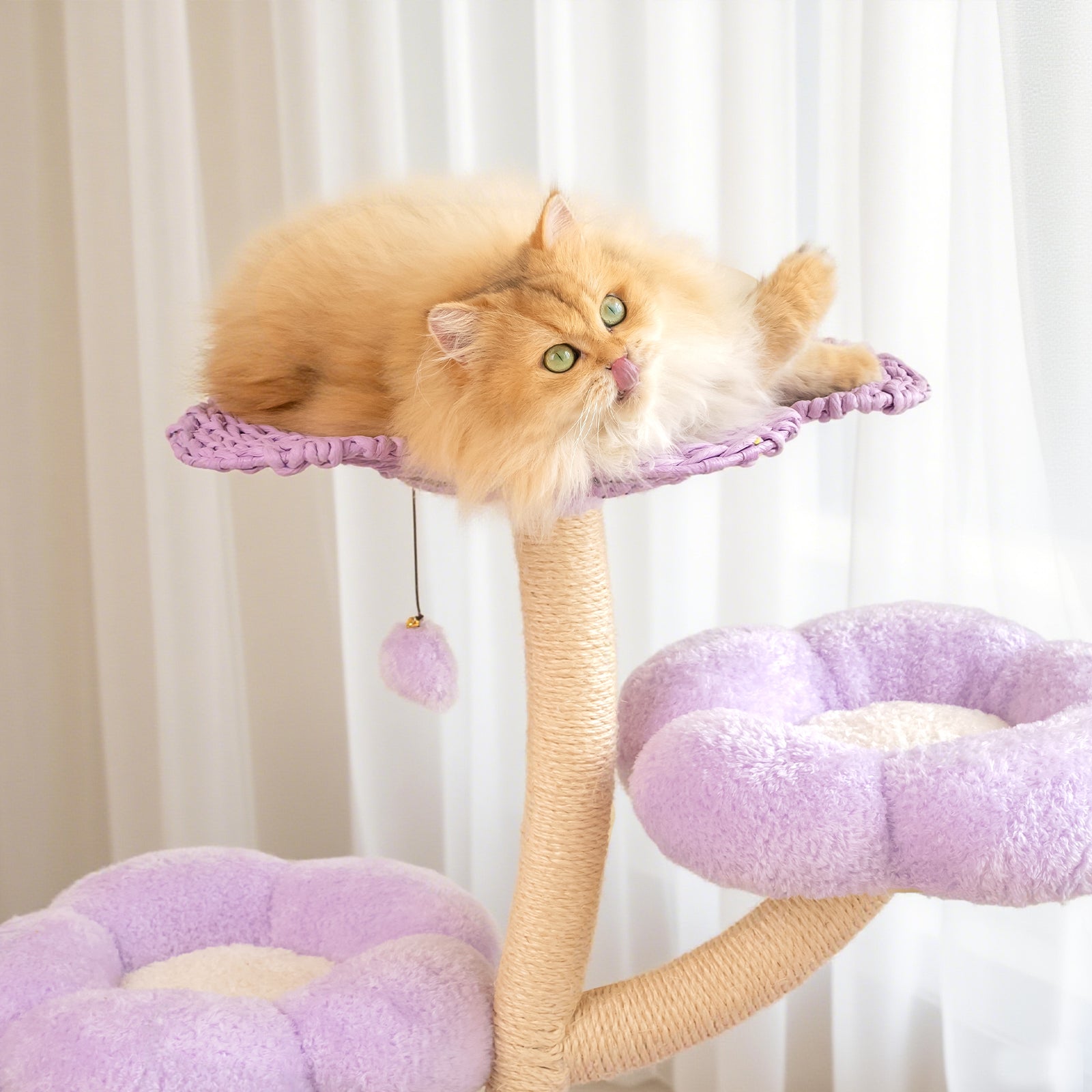 Purple Woven Flower Cat Tree