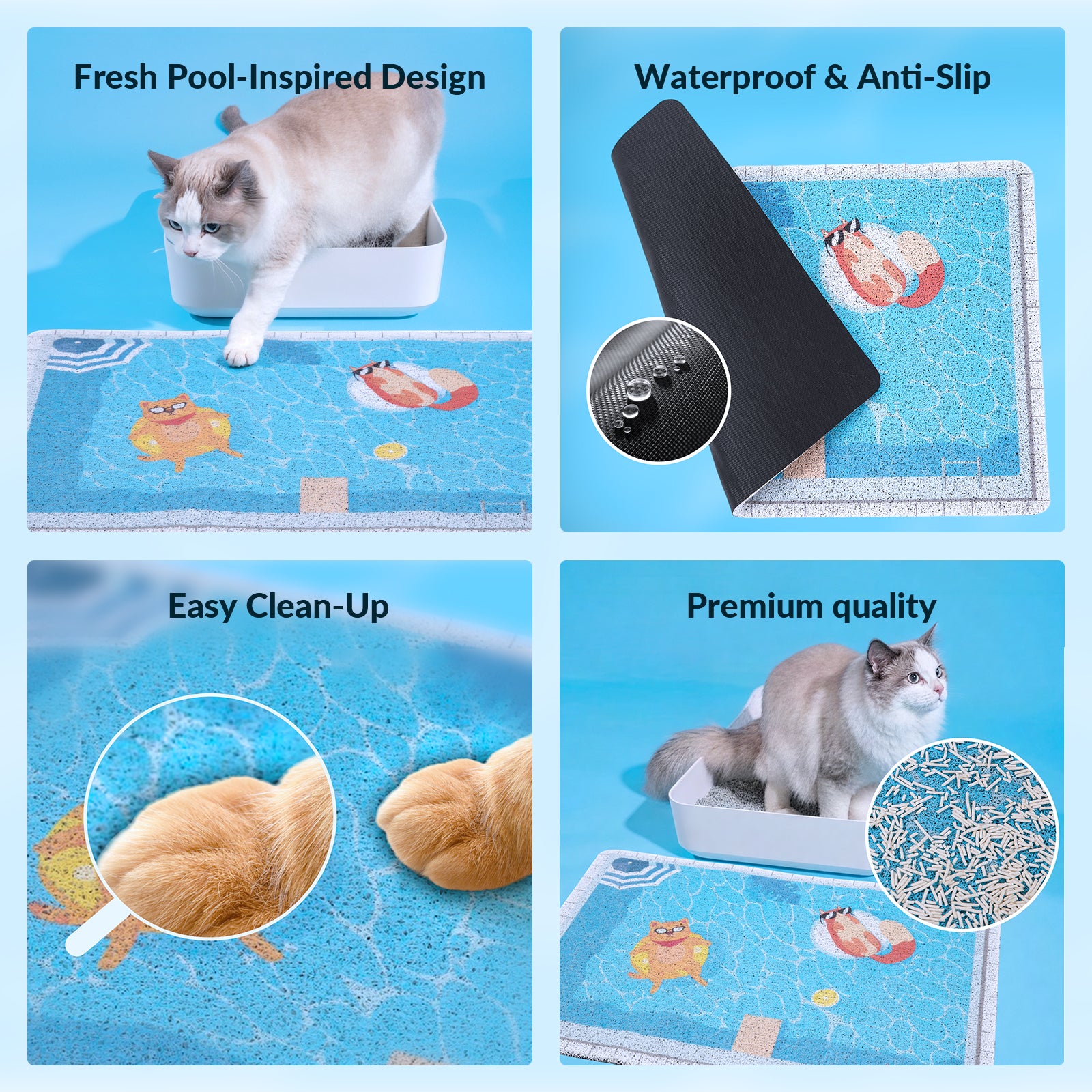 Summer Pool Cat Litter Mat