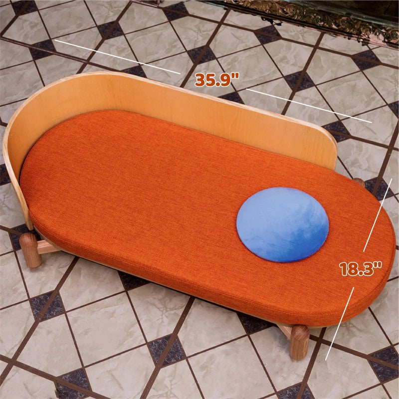 35.9'' Wooden Sunset Cat Couch for Multiple Cats - Stylish Lounge &amp; Play