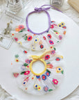 Flower Embroidery Cat Bib